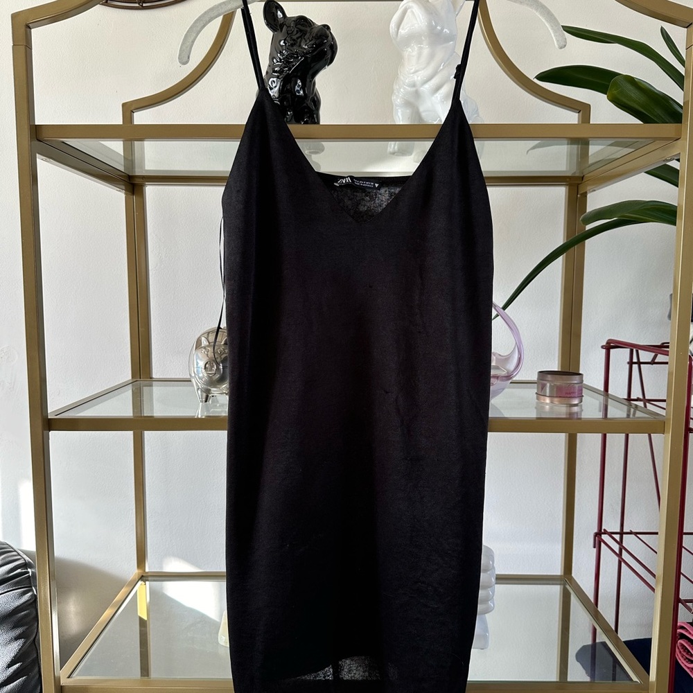 Zara black slip dress